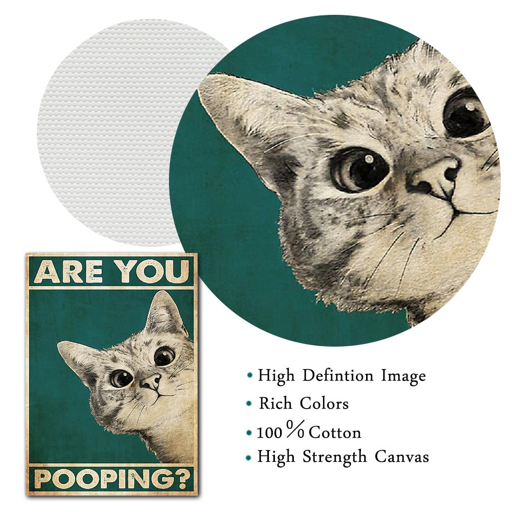 Funny Cat Bathroom Sign | Are you pooping?