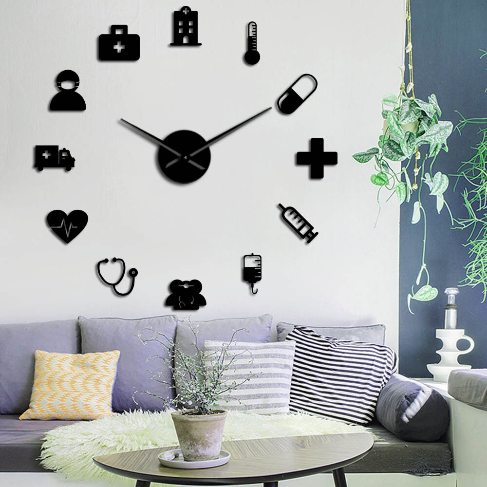 3D Acrylic Health Care Wall Clock