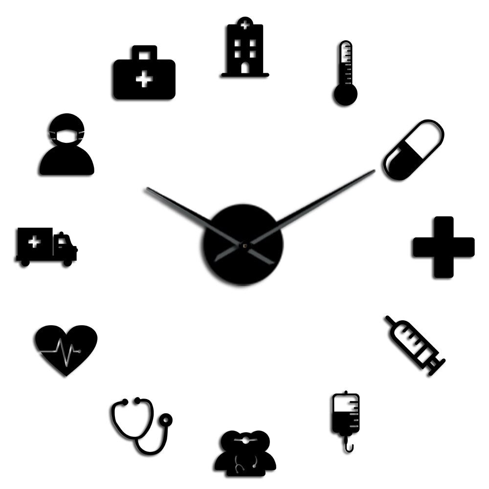 3D Acrylic Health Care Wall Clock