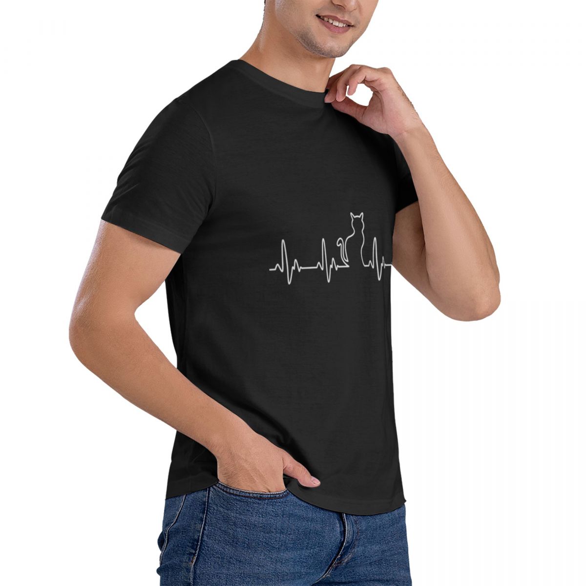 Unisex EKG Cat T-Shirt