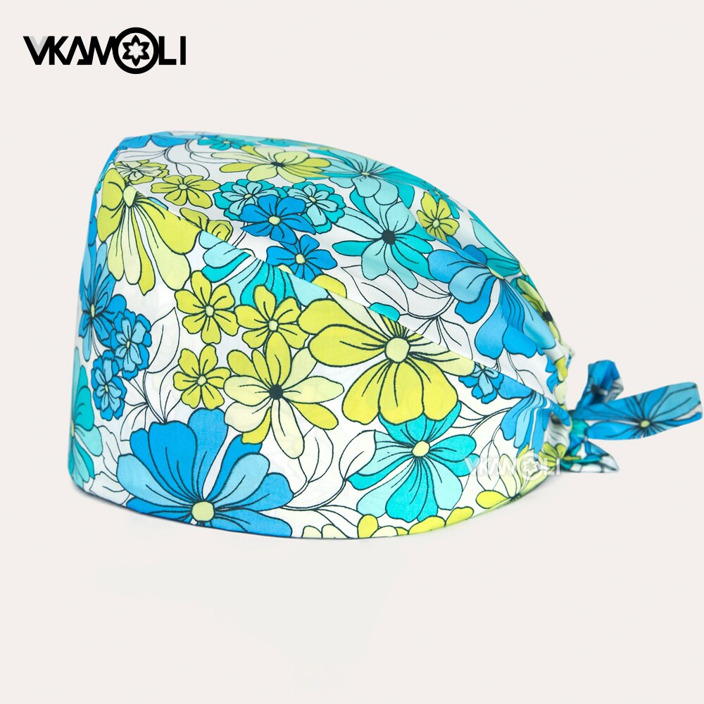 Unisex Scrub Caps 100% Cotton One Size Fits All | Floral