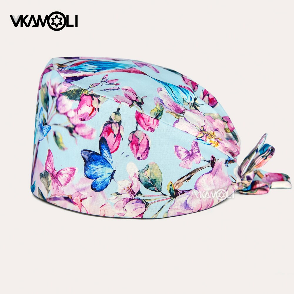 Unisex Scrub Caps 100% Cotton One Size Fits All | Floral