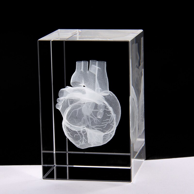 3D Laser Crystal Engraving of Heart