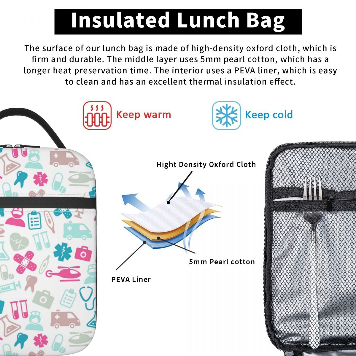 Medical Reusable Insulated Lunch Bag