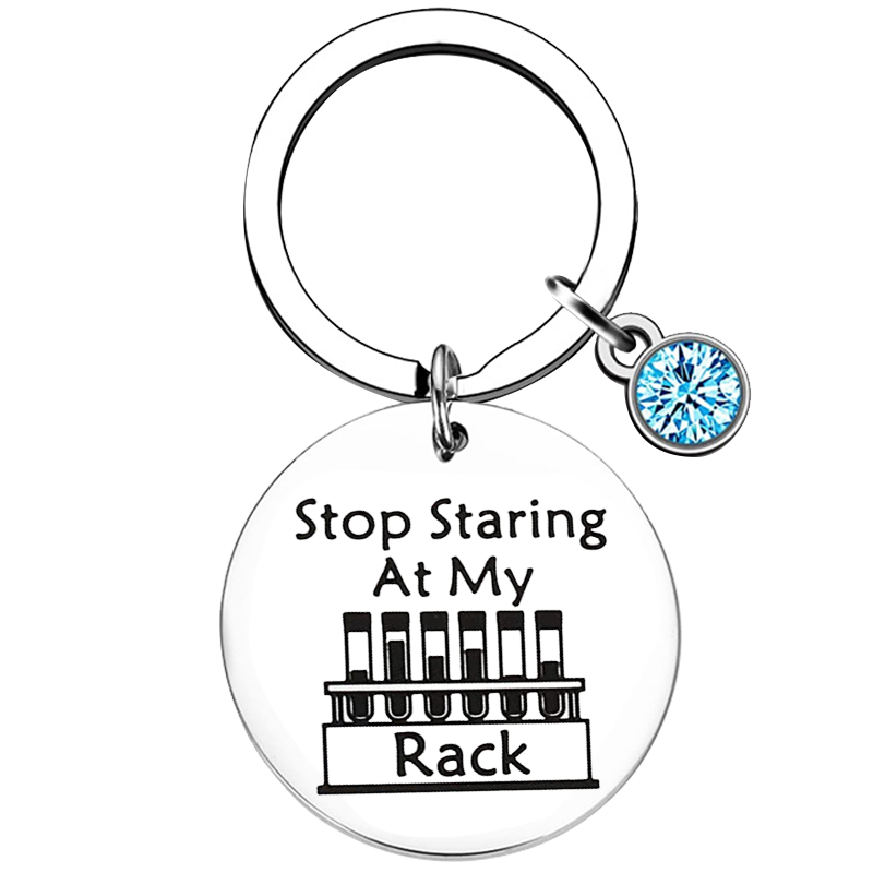 Laboratory Technician Keychain | Stop Staring at My Rack