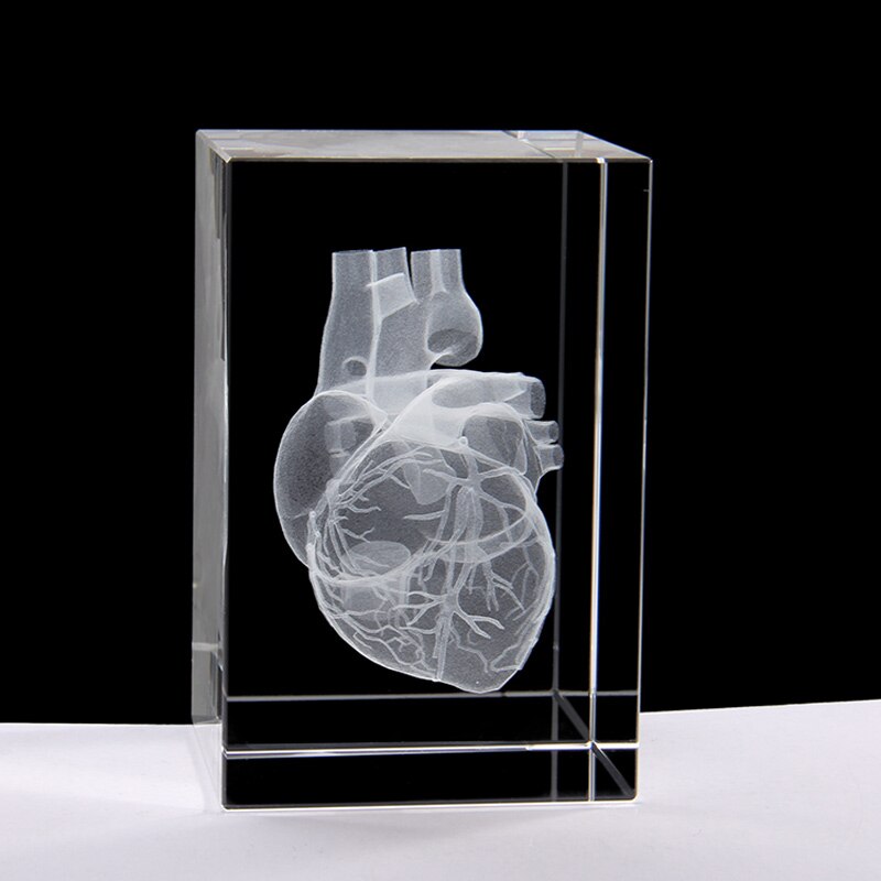 3D Laser Crystal Engraving of Heart