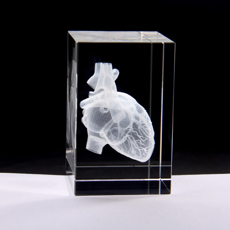 3D Laser Crystal Engraving of Heart