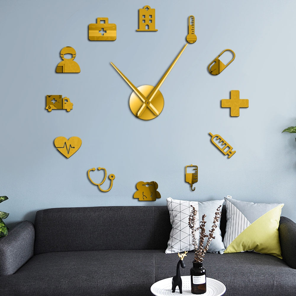 3D Acrylic Health Care Wall Clock