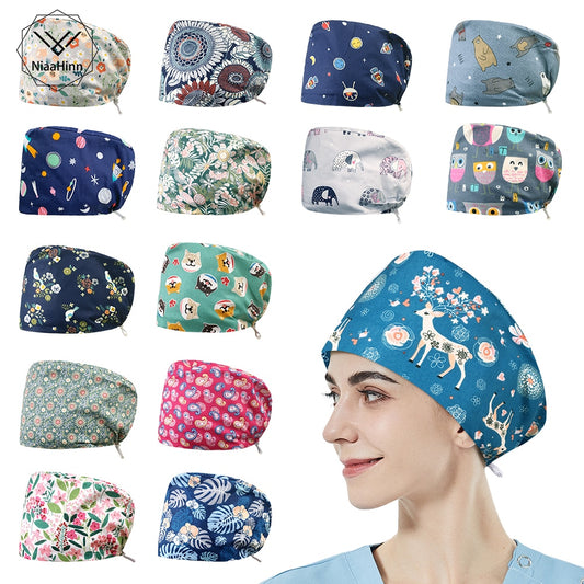 Cotton Scrub Cap with Elastic Buckle | Unisex