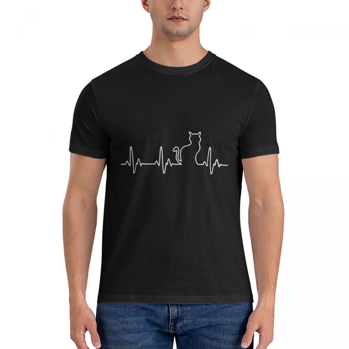 Unisex EKG Cat T-Shirt